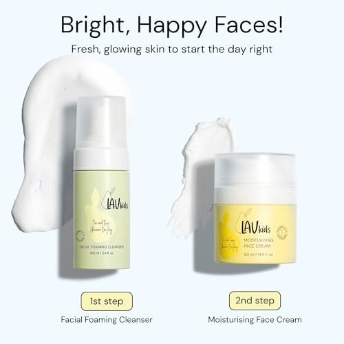 Complete Skin & Hair Care Set, Shampoo, Conditioner, Face Wash, Face Cream, Unisex Children, 5.7 Fl Oz (Yellow)