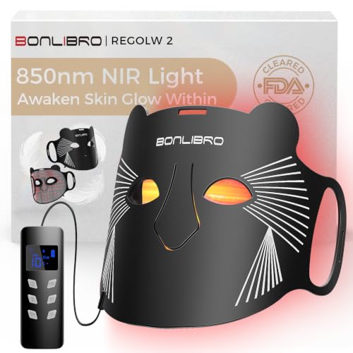 BONLIBRO FDA Cleared Red Light Therapy Face Mask 850nm NIR for Skin Rejuvenation