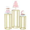 Urban Deco Gold Hexagon Pedestal Stands Set of 3 for Party Decor