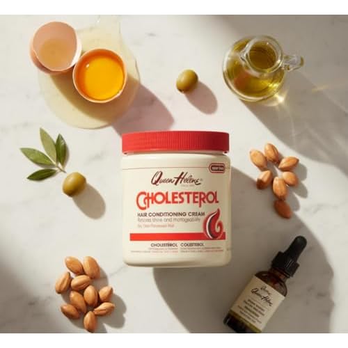 Queen Helene Cholesterol Hair Conditioning Cream ? Deep Repair Treatment for Dry, Damaged & Chemically Treated Hair | Moisture-Restoring Mask | 15 oz Jar | Deep Moisture
