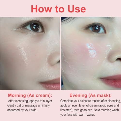 Collagen jelly cream, improves dull skin, reduces fine lines and wrinkles, collagen face mask, hydrates and moisturizing, enhances elasticity, lifts and firms the skin, suitable for all skin types (2