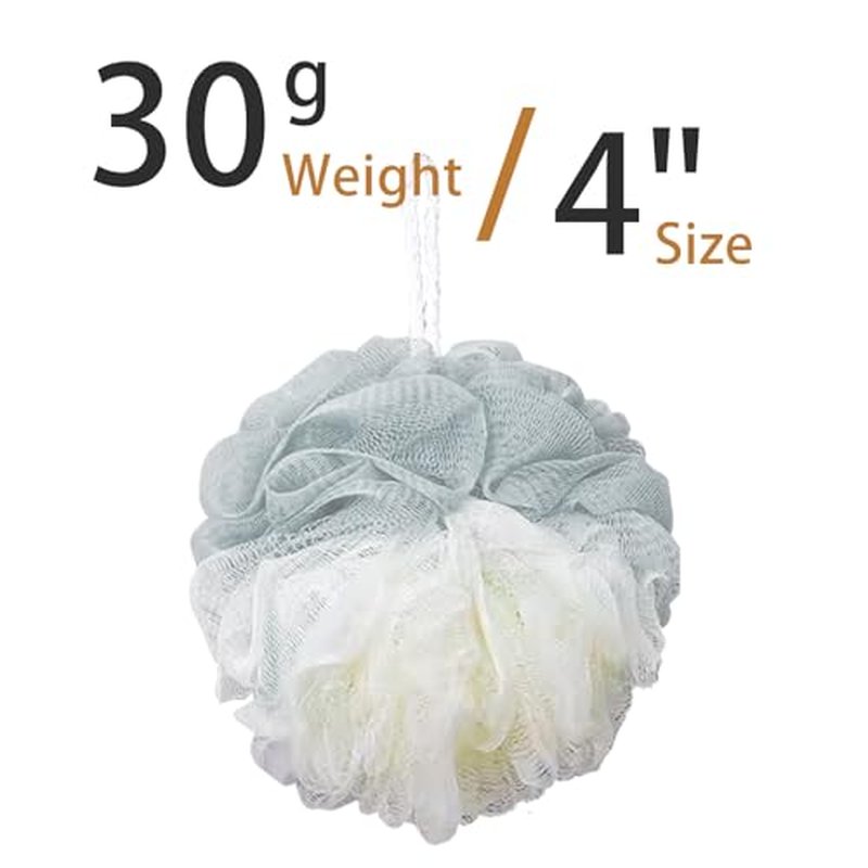 12 Pack Travel Size Loofah Individually Wrapped, 30 g Shower Puffs for Body, Mini Bath Sponge Bulk, Multicolor