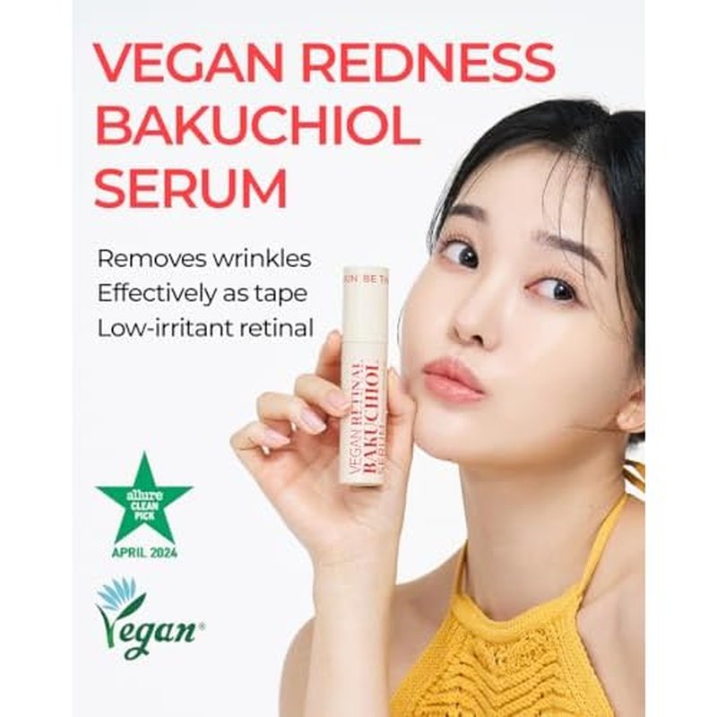 BE THE SKIN Vegan Retinal Bakuchiol Serum - Retinal 1120ppm + Bakuchiol 20000ppm, 5 Peptides & Ceramides, Helps Smooth Look of Fine Lines & Pores | Korean Anti-Aging Night Serum 0.68 oz