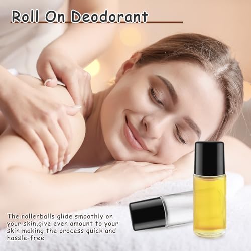 25 Large Glass Roll-On Bottles 50ml with Plastic Roller for Essential Oil & Body Oil