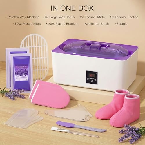 Paraffin Wax Machine for Hands & Feet 4000ml Large Capacity Spa Kit with Gloves & Booties
