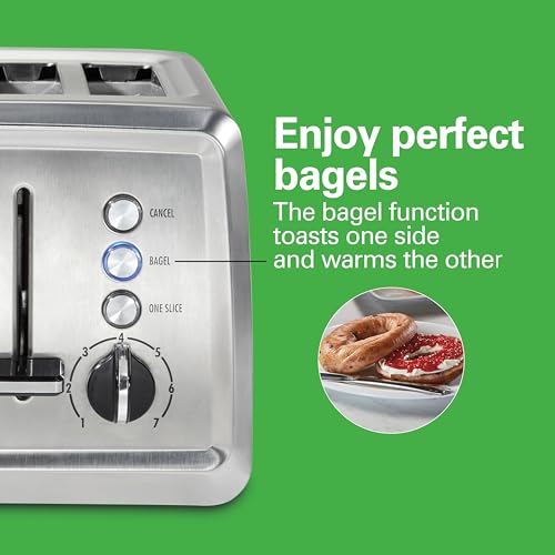 4 Slice Stainless Steel Toaster with Wide Slots and Bagel Setting - Variation of THIS listing