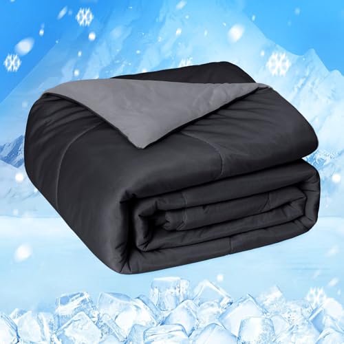 Cooling Comforter for Hot Sleepers Queen 90x90 Black - Breathable, Fast Cooling Bed Blanket