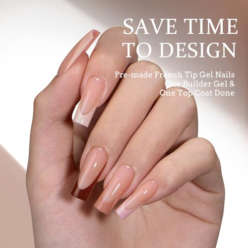 btartboxnails Long Square Nails with French Protection Duo Set