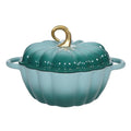 Cyan Pumpkin Enameled Cast Iron Dutch Oven 4.5QT with Lid & Handles