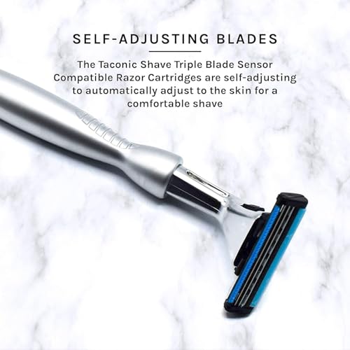Taconic Heavyweight Sensor-Compatible Triple Blade Pivot Razor for Men & Women