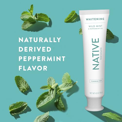Native Fluoride Free Whitening Toothpaste 4.1oz Pack of 3 - Wild Mint & Peppermint Oil