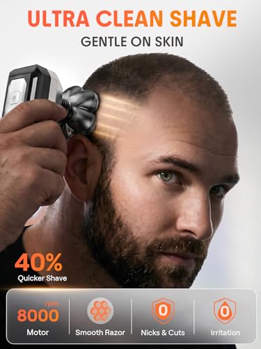 7D Detachable Floating Blade Electric Razor & 5-in-1 Grooming Kit for Men