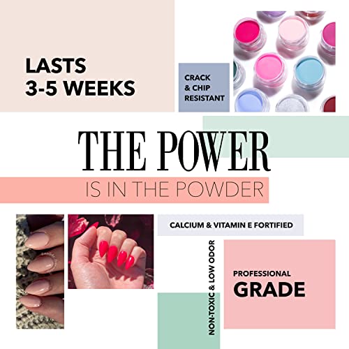Revel Nail Dip Powder - Pink Powder Dip Nail Polish, Chip Resistant Dip Nail Powder with Vitamin E and Calcium, DIY Manicure, 4-Pack