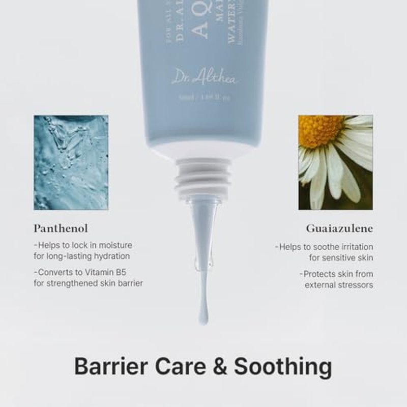 Dr.Althea Aqua Marine Watery Cream | Daily Face Moisturizer for All Skin Types | Deep Hydration Face Cream with Hyaluronic Acid | Vegan Korean Skincare, 1.69 Fl Oz