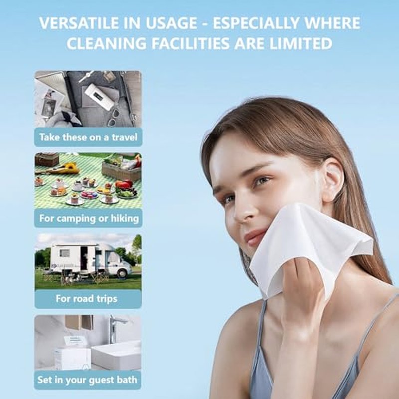 Disposable Face Towel - Face Towelettes XL, Soft&Comfortable Facial Towels Disposable,Thick Clean Towel for Sensitive Skin, Makeup Remover Dry Wipes Facial Washcloths 100 Count