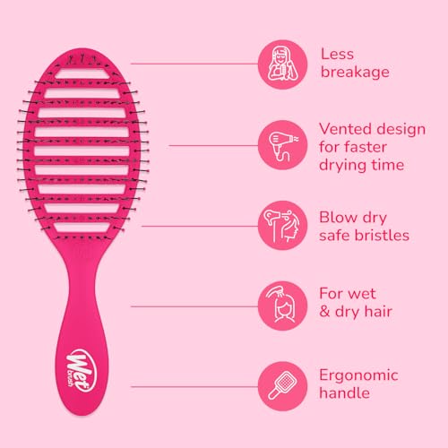Wet Brush Speed Dry Detangling Hair Brush - Pink & Purple 2 Pack
