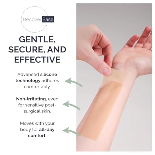 Silicone Scar Strips ? Reusable Medical Grade Silicone & Individually Wrapped Scar Sheets for Mastectomy & C-Section, Scar Treatment Tape for Tummy Tuck, Keloid, Surgical, Burns - 12 Pack