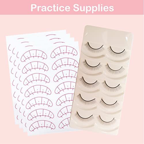 Eyelash Extension Supplies Kit - Gel Pads, Mascara Wands, Micro Applicators, Glue Rings, Tapes