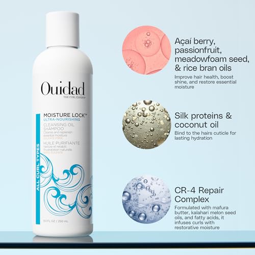 Ouidad Moisture Lock Ultra-Nourishing Cleansing Oil Shampoo for Curly Hair 8.5 Fl Oz