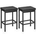 HOOBRO Set of 2 Black Bar Stools 24.8-Inch Height Breakfast & Kitchen Chairs