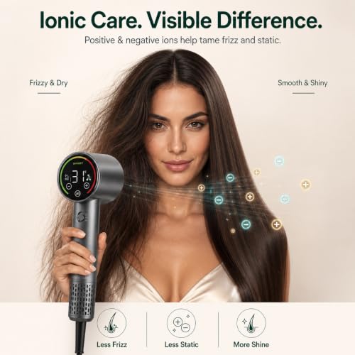 Green Valto Gray High-Speed Plasma Ionic Hair Dryer with Diffuser
