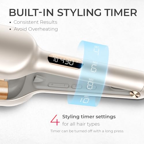 Elegant Gold 1.25 Inch Beach Waves Curling Iron Hair Curler - TYMO ROVY