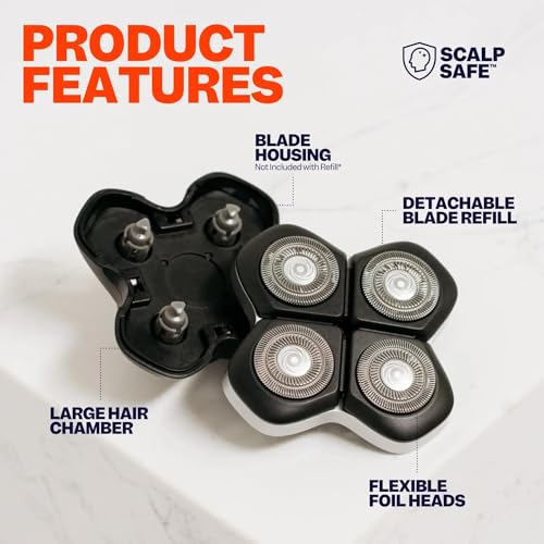 Replacement Blades for Flexseries Pro Head Shaver Pack of 2 - High-Performance Men’s Head Shaving Blades - Variation 1 Count