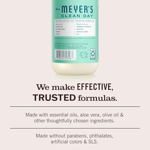 Mrs. Meyer's Clean Day Mint Hand Soap - 12.5 Fl Oz Bottle, Pack of 6