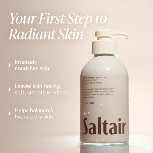 Saltair Salt Water Vanilla Body Wash & Lotion Bundle ? Hydrating Shower Gel and Moisturizing Body Cream for Women and Men | Nourishing, Vegan, Paraben-Free Set