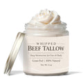 Whipped Face and Body Moisturizer with Grass-Fed Beef Tallow & Honey 4oz - Unscented, Hydrating Skincare
