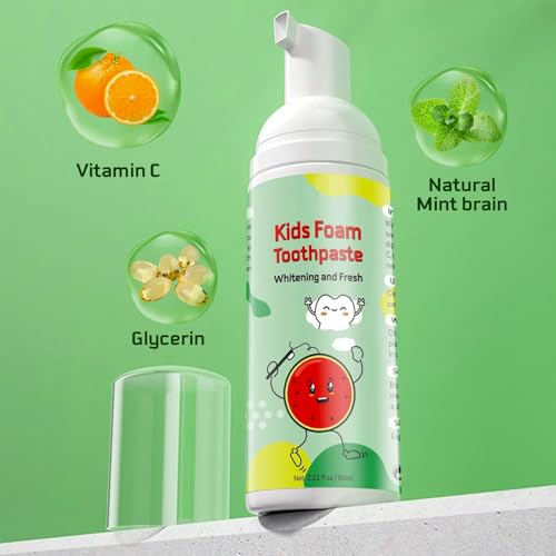 Kids Foam Toothpaste with 4 Fruity Flavors for U-Shape Toothbrushes - Toddler Oral Care