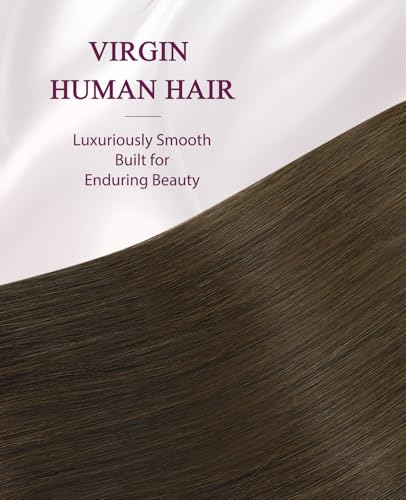 Pinkpearl Tape in Hair Extensions - Human Hair #4 Chocolate Brown 14 Inch 40g - Variation #4 Chocolate Brown / 14 Inch-40g-20pcs