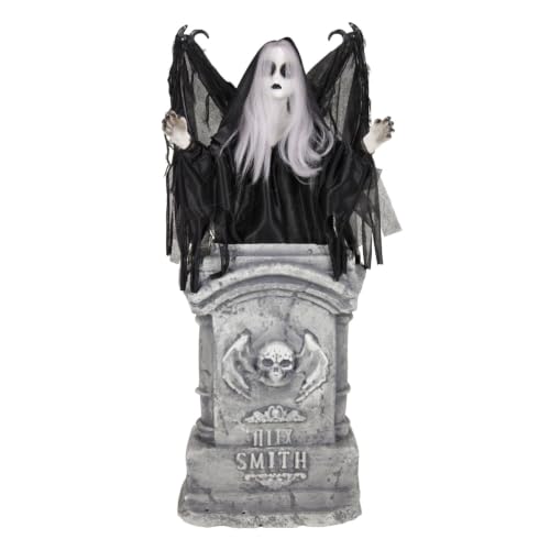 36-Inch Haunted Winged Creepy Girl Animatronic Halloween Decor