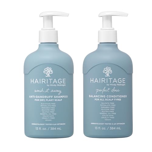 Hairitage Anti-Dandruff Shampoo - Moisturizes,Soothes Dry, Flaky Scalp - Reduce Scalp Irritation with Rosemary Oil - 13 fl oz + Balancing Conditioner - 26 Ounce