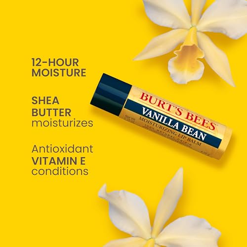 Burt's Bees Lip Balm - Vanilla Bean, Lip Moisturizer With Responsibly Sourced Beeswax, Tint-Free, Natural Origin Conditioning Treatment, 2 Tubes, 0.15 oz. (Pack of 2)