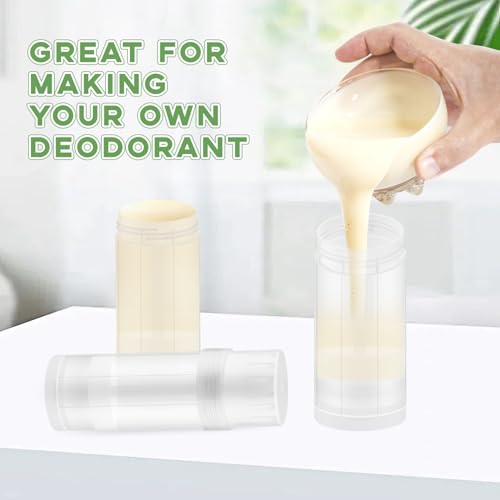 Wresty 10 Pcs 60ml/2oz Deodorant Containers Twist Up Empty Tubes Plastic Refillable Bottles DIY Homemade Container Stick (clear)