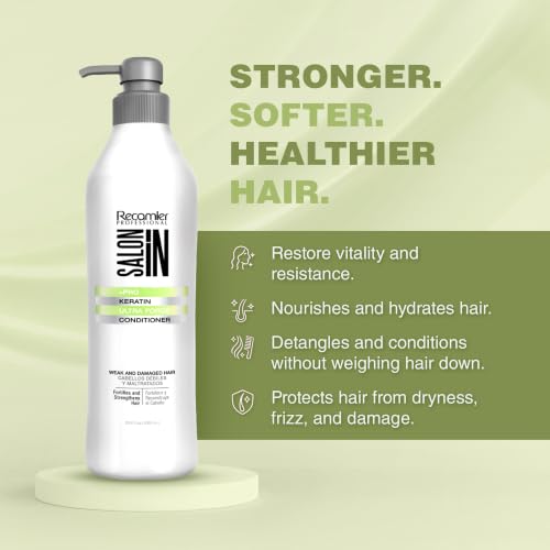 Recamier Professional Unscented Keratin Hair Conditioner 33.8 fl oz Deep Repair & Hydration