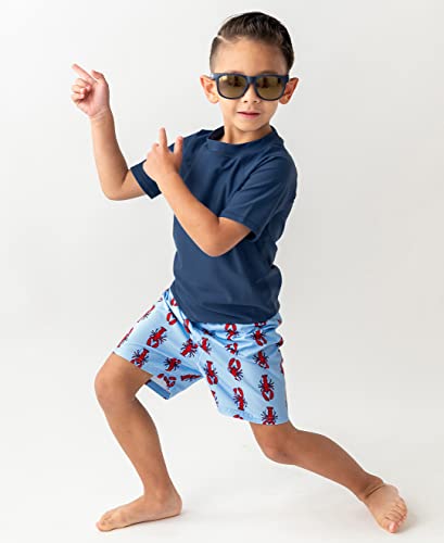 12-18 Months Boys Animal Pattern Swim Trunks with UPF 50+ Sun Protection - My Little Lobster Variation