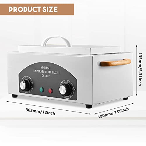 High Temperature Sterilizer Autoclave Machine 110V 300W Nail Tool Sterilizer Dry Heat Sterilizer Dental Tool Sterilizer esterilizador de manicura 1.5L Salon Equipment for Metal Tools with Handle