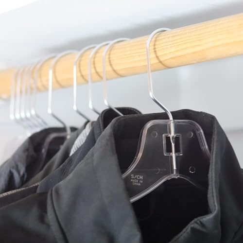 100 Pack Clear Plastic Shirt Hangers - Durable Closet Organization