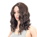 SWACC 15 Inch Short Curly Wavy Synthetic Wig for Women - Dark Brown