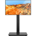 TAVR Swivel Floor TV Stand for 32-75 Inch TVs Up to 110 lbs, Black Glass Base, No Power Strip