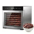 OLIXIS Silver Food Dehydrator Machine with 8 Large Trays, 185°F Temp, 24H Timer, 16.7x13.5x13.5in