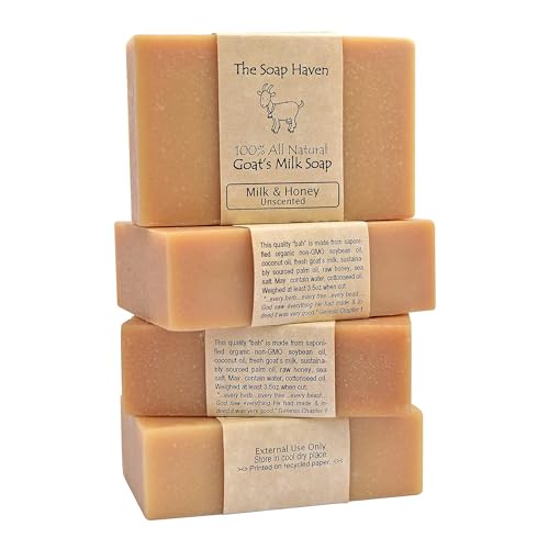 Natural Goat Milk & Honey Soap Bars - Handmade in USA, Sensitive Skin Care