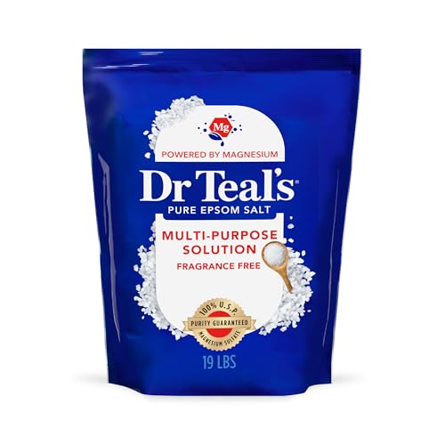 Dr Teal's 19 lb Pure Epsom Salt Multipurpose Bath & Foot Soak, Fragrance Free