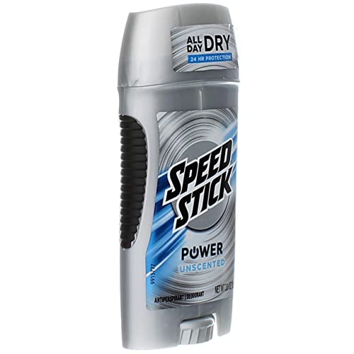 Speed Stick Power Unscented Anti-Perspirant Deodorant Stick 3 oz Pack of 8 - Scent-Free, Long-Lasting Protection