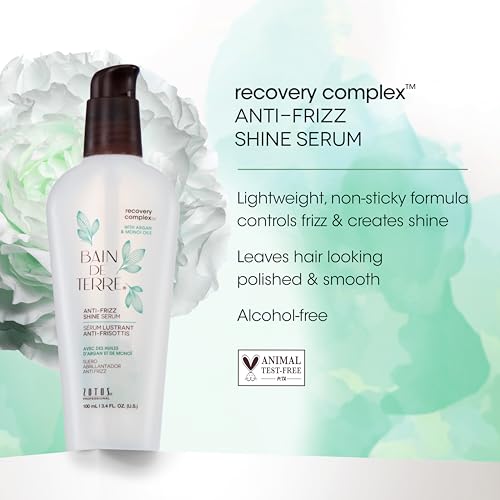 Anti-Frizz Hair Serum - Silky Shine & Frizz Control with Argan & Monoi Oils - 3.4 Fl Oz - Variation of Shine Serum
