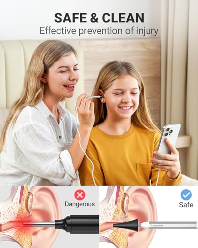 Silver Digital Otoscope Ear Camera with HD Video & LED Lights for iPhone & Android