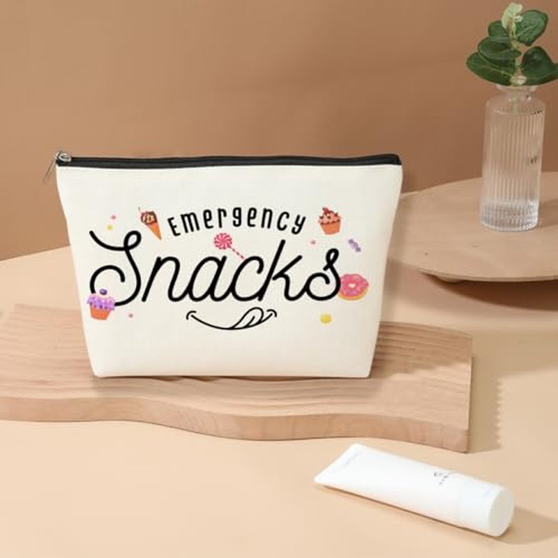 Decohim Inspired Emergency Snacks Makeup Bag Cosmetic Bag Funny Snack Bag Emergency Bag for Women Female Friend Sister Daughter Bestie Girl Mom Wife Coworker Christmas Birthday Friendship Gifts