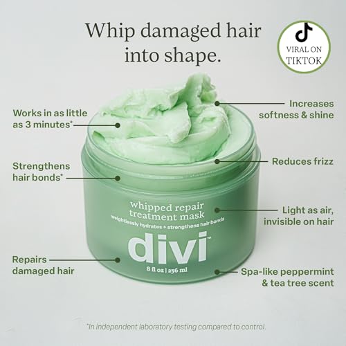 Divi Whipped Repair Hair Mask - Dry & Damaged Hair Treatment - 8 Oz Pack of 2
